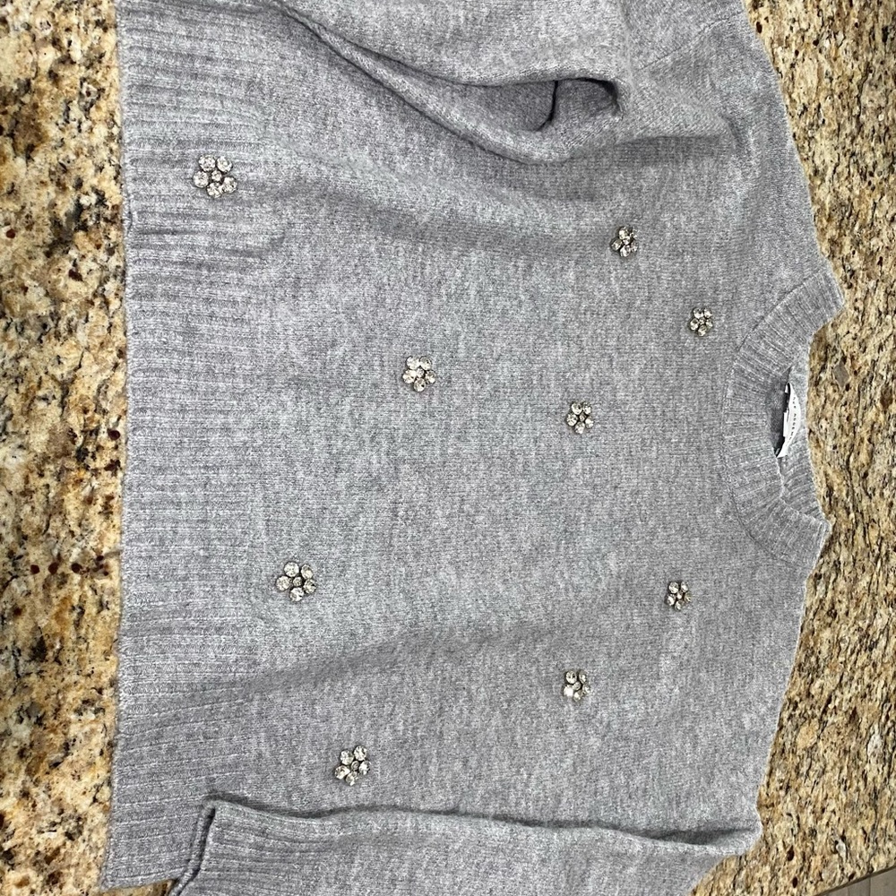 Gray Embellished Women's Sweater